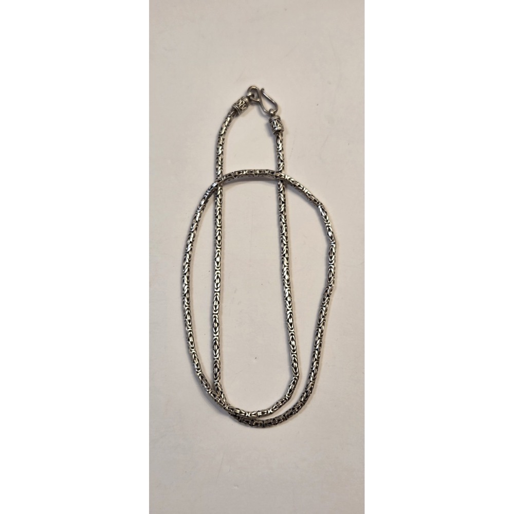 Vintage Sterling Silver Byzantine 24" Bali Chain Necklace 33 Gr - Picture 4 of 5
